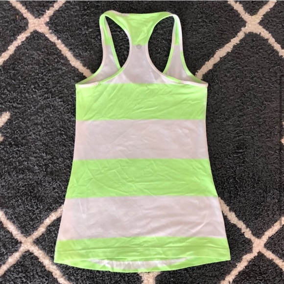 Neon green and white lulu lemon tank top - Picture 2 of 3
